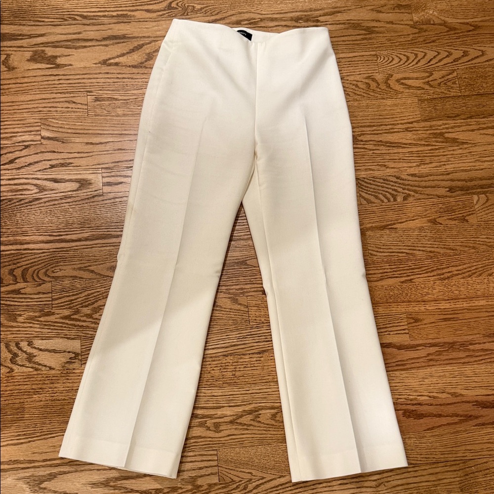 Theory Cream Wide-Leg Tailored Pants. Size 2
